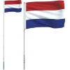 vidaXL Flag & Vindposer^Holland flag og flagstang 5,55 m aluminium