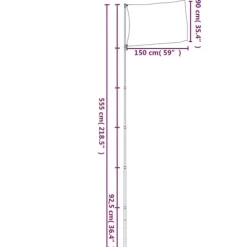 vidaXL Flag & Vindposer^Holland flag og flagstang 5,55 m aluminium