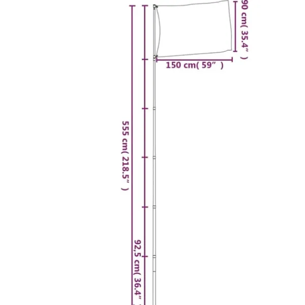 vidaXL Flag & Vindposer^Holland flag og flagstang 5,55 m aluminium