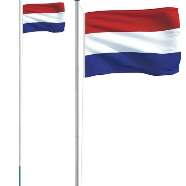 vidaXL Flag & Vindposer^Holland flag og flagstang 6,23 m aluminium