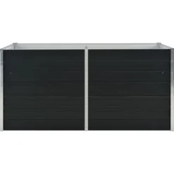 New hævet plantekasse 160x80x77 cm galvaniseret stål antracitgrå - Plantekrukker Krukker & Plantebeholdere