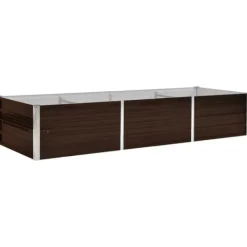 vidaXL Krukker & Plantebeholdere^hævet plantekasse 240x80x45 cm galvaniseret stål brun - Plantekrukker