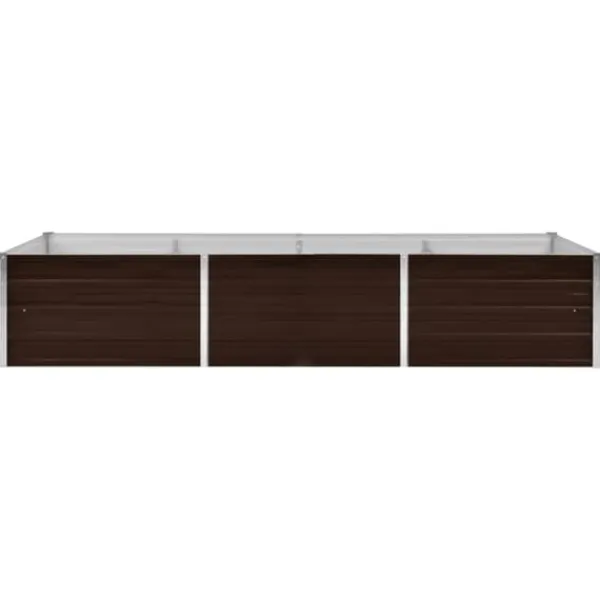 vidaXL Krukker & Plantebeholdere^hævet plantekasse 240x80x45 cm galvaniseret stål brun - Plantekrukker