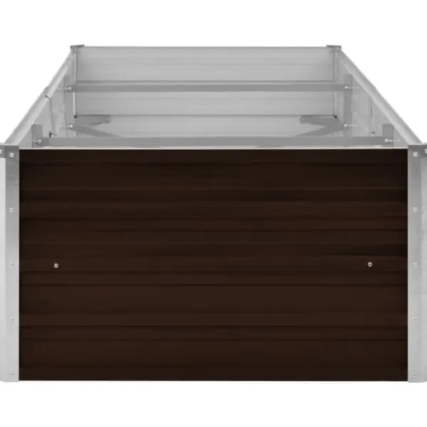 vidaXL Krukker & Plantebeholdere^hævet plantekasse 240x80x45 cm galvaniseret stål brun - Plantekrukker