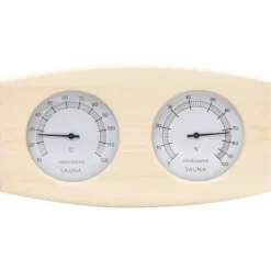 vidaXL Sauna^2-i-1 saunasæt med hygrometer og timeglas massivt fyrretræ - Saunatilbehør