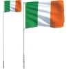 Clearance Irland flag og flagstang 5,55 m aluminium Flag & Vindposer