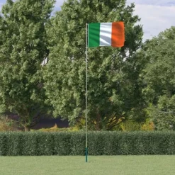 Clearance Irland flag og flagstang 5,55 m aluminium Flag & Vindposer