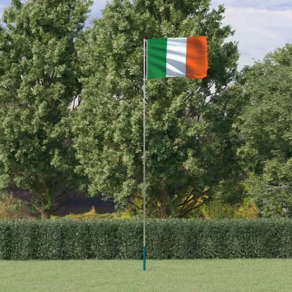 Clearance Irland flag og flagstang 5,55 m aluminium Flag & Vindposer