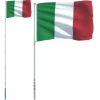 vidaXL Flag & Vindposer^Italien flag og flagstang 5,55 m aluminium