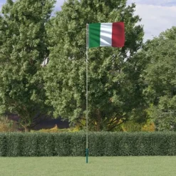 vidaXL Flag & Vindposer^Italien flag og flagstang 5,55 m aluminium