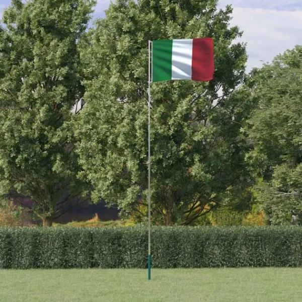 vidaXL Flag & Vindposer^Italien flag og flagstang 5,55 m aluminium