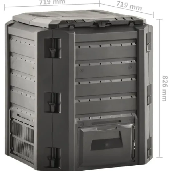 vidaXL Kompostering^kompostbeholder 380 l sort - Kompostbeholdere