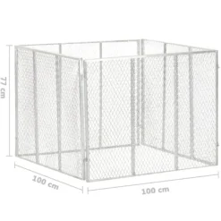 vidaXL Kompostering^kompostbeholder 100x100x77 cm galvaniseret jern - Kompostbeholdere