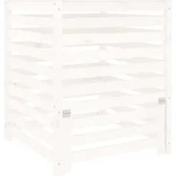vidaXL Kompostering^kompostbeholder 82,5x82,5x99,5 cm massivt fyrretræ hvid - Kompostbeholdere