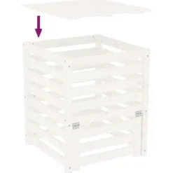 Sale kompostbeholder 63,5x63,5x77,5 cm massivt fyrretræ Hvid - Kompostbeholdere Kompostering