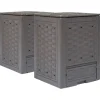 Clearance kompostbeholdere 2 stk. 60 x 60 x 83 cm 600 l brun - Kompostbeholdere Kompostering