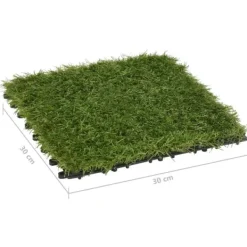 vidaXL Havedekorationer^kunstgræsfliser 11 stk. 30x30 cm grøn - Kunstig flora