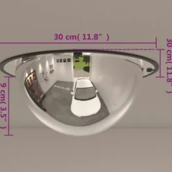 vidaXL Sikkerhedsspejle^kuppelformet trafikspejl Ø30 cm akryl - Vej- og trafikskilte