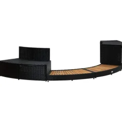 vidaXL Spa & Udendørsbad^omkrans til spa polyrattan og akacietræ sort