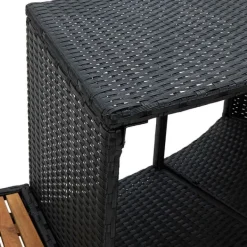 vidaXL Spa & Udendørsbad^omkrans til spa polyrattan og akacietræ sort