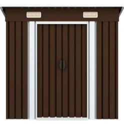 New opbevaringsskur til haven 194x121x181 cm stål brun - Skure & Redskabsskure Skure, Garager & Carports