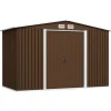 Outlet opbevaringsskur til haven 257x205x178 cm stål brun - Skure & Redskabsskure Skure, Garager & Carports