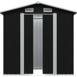 Best opbevaringsskur til haven 204x132x186 cm stål antracitgrå - Skure & Redskabsskure Skure, Garager & Carports