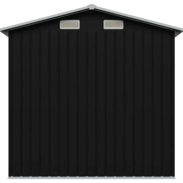 Best opbevaringsskur til haven 204x132x186 cm stål antracitgrå - Skure & Redskabsskure Skure, Garager & Carports