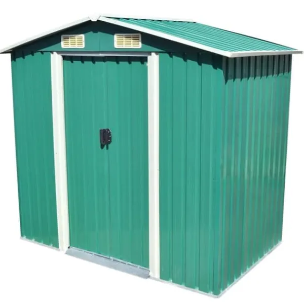 vidaXL Skure, Garager & Carports^opbevaringsskur til haven 204x132x186 cm metal grøn - Skure & Redskabsskure