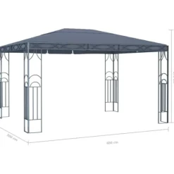 Hot pavillon 400 x 300 cm antracitgrå - Festtelte & havepavilloner Telte & Lysthuse