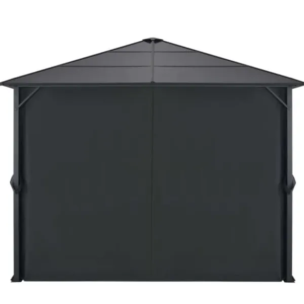 Clearance pavillon med gardin aluminium 3 x 3 m sort - Festtelte & havepavilloner Telte & Lysthuse
