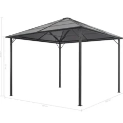 Clearance pavillon med gardin aluminium 3 x 3 m sort - Festtelte & havepavilloner Telte & Lysthuse