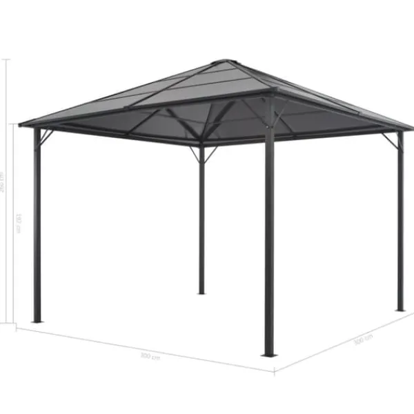 Clearance pavillon med gardin aluminium 3 x 3 m sort - Festtelte & havepavilloner Telte & Lysthuse