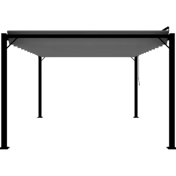 vidaXL Buer, Spalier, Lysthuse Uden Tag^pavillon med lameltag 3x4 m aluminium og stof antracitgrå - Festtelte & havepavilloner
