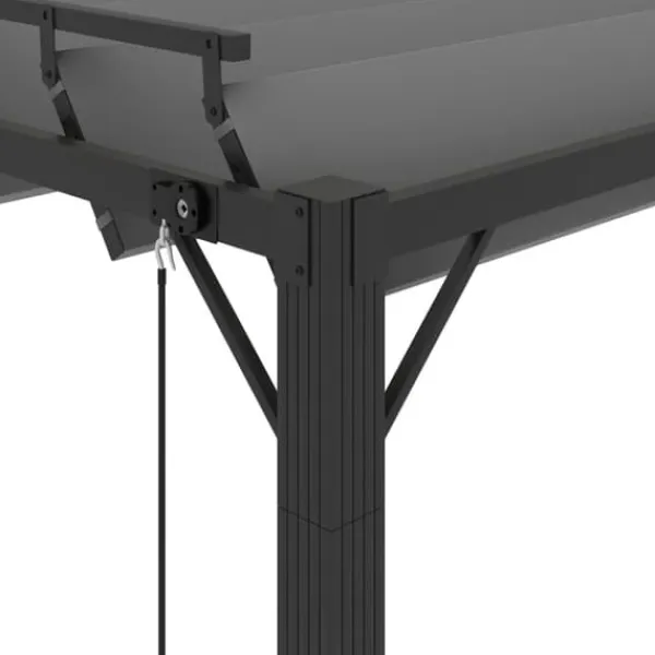 vidaXL Buer, Spalier, Lysthuse Uden Tag^pavillon med lameltag 3x4 m aluminium og stof antracitgrå - Festtelte & havepavilloner