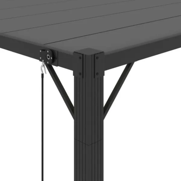 vidaXL Buer, Spalier, Lysthuse Uden Tag^pavillon med lameltag 3x4 m aluminium og stof antracitgrå - Festtelte & havepavilloner