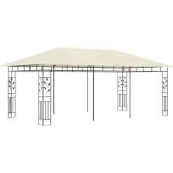 Discount pavillon med myggenet 6x3x2,73 cm cremefarvet - Festtelte & havepavilloner Telte & Lysthuse