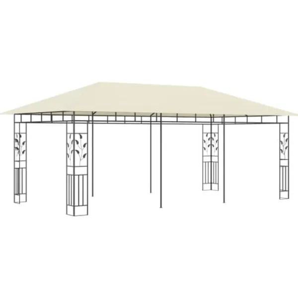 Discount pavillon med myggenet 6x3x2,73 cm cremefarvet - Festtelte & havepavilloner Telte & Lysthuse