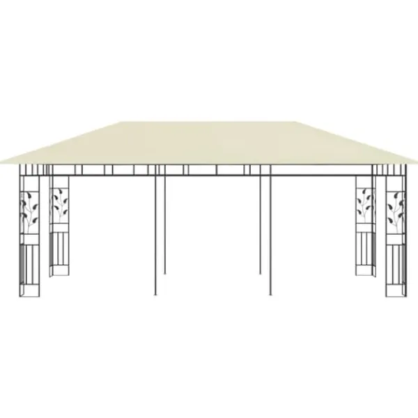 Discount pavillon med myggenet 6x3x2,73 cm cremefarvet - Festtelte & havepavilloner Telte & Lysthuse