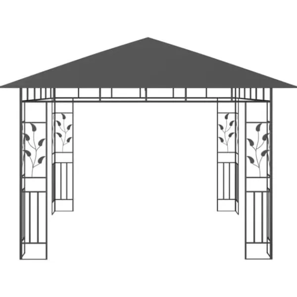 vidaXL Telte & Lysthuse^pavillon med myggenet 3x3x,2,73 m 180 g/m² antracitgrå - Festtelte & havepavilloner