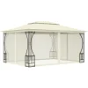 Discount pavillon med net 300x400x265 cm cremefarvet - Festtelte & havepavilloner Telte & Lysthuse