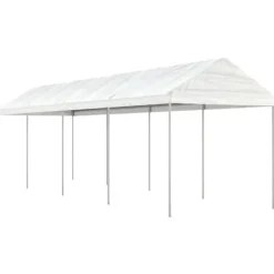 vidaXL Telte & Lysthuse^pavillon med tag 8,92x2,28x2,69 m polyethylen hvid - Festtelte & havepavilloner