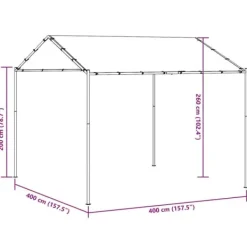 vidaXL Telte & Lysthuse^pavillon 4x4 m stål og stof antracitgrå - Festtelte & havepavilloner