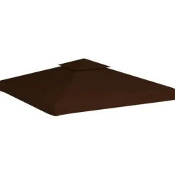 vidaXL Telte & Lysthuse^pavillontopdække 2 niveauer 3x3 m 310 g/m² brun - Festtelte & havepavilloner – tage