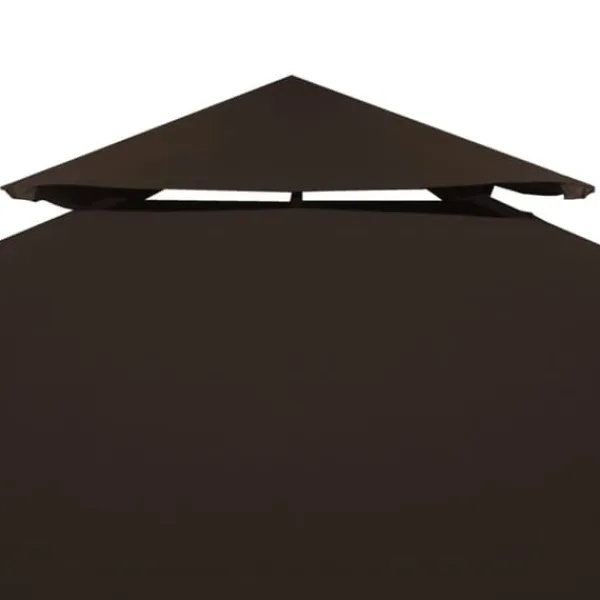vidaXL Telte & Lysthuse^pavillontopdække 2 niveauer 3x3 m 310 g/m² brun - Festtelte & havepavilloner – tage