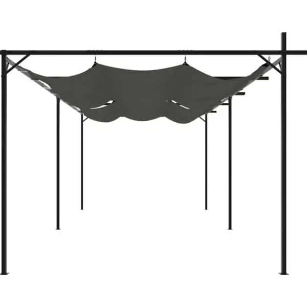 Clearance pergola med sammenrulleligt tag 589x292x230 cm antracitgrå - Festtelte & havepavilloner Buer, Spalier, Lysthuse Uden Tag