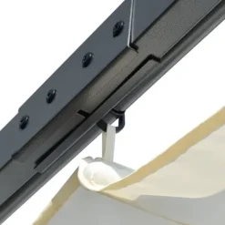 Hot pergola med tilbagetrækkeligt tag 3x3 m stål cremefarvet - Havebuer, espalierer & pergolaer Buer, Spalier, Lysthuse Uden Tag