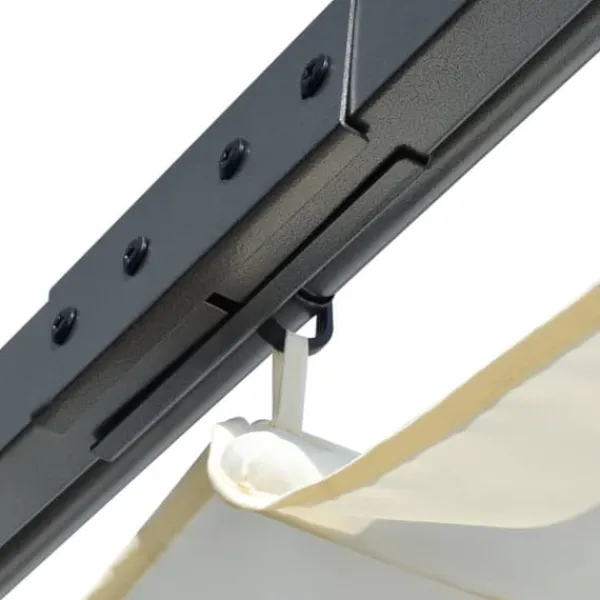 Hot pergola med tilbagetrækkeligt tag 3x3 m stål cremefarvet - Havebuer, espalierer & pergolaer Buer, Spalier, Lysthuse Uden Tag