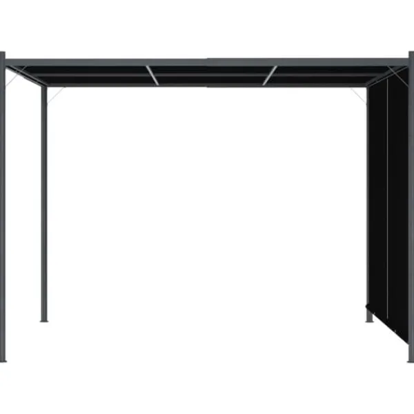 vidaXL Buer, Spalier, Lysthuse Uden Tag^pergola tilbagetrækkeligt tag 3x3 m antracitgrå - Havebuer, espalierer & pergolaer