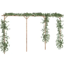 Sale pergola 385x40x205 cm bambus - Havebuer, espalierer & pergolaer Buer, Spalier, Lysthuse Uden Tag